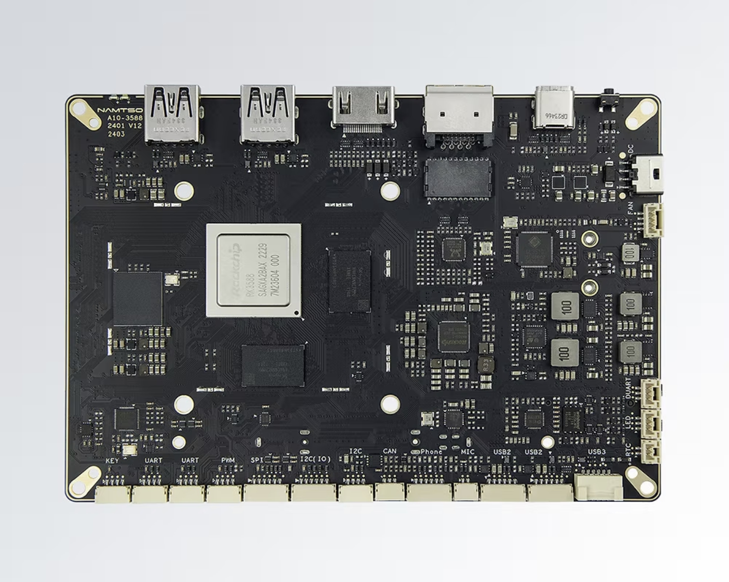 NAMTSO NT3588 산업용 싱글보드 컴퓨터 (RK3588 / 8K HDMI / 듀얼 LAN / M.2 NVMe 지원)