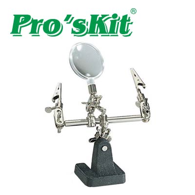 [T8830]Prokit 납땜 확대경 스탠드, 2.5배 보조돋보기 악어클립 집게 인두 인두기 스탠드 거치대 납땜기 받침대 납땜공구